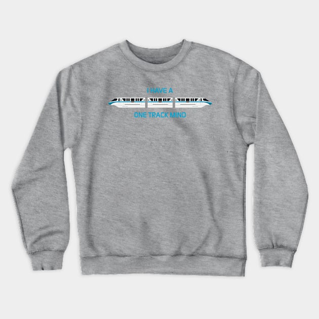 Teal One Track Mind Crewneck Sweatshirt by Enzwell